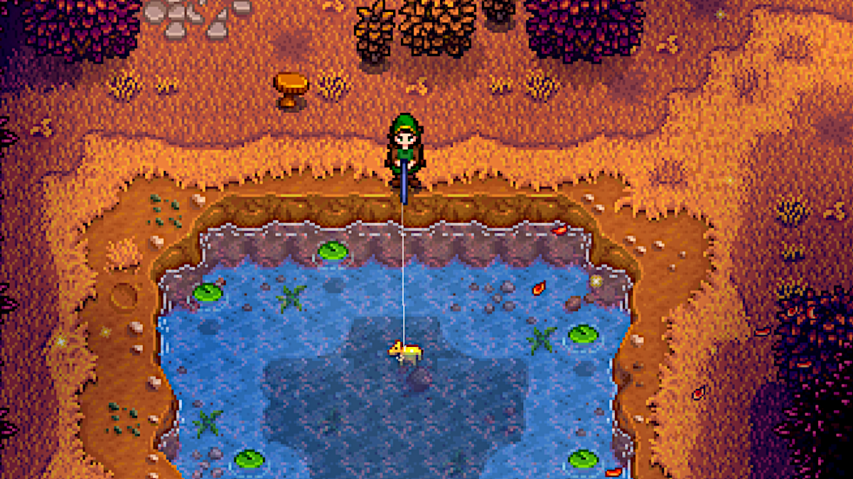 Fishing in the Secret Woods in Stardew Valley