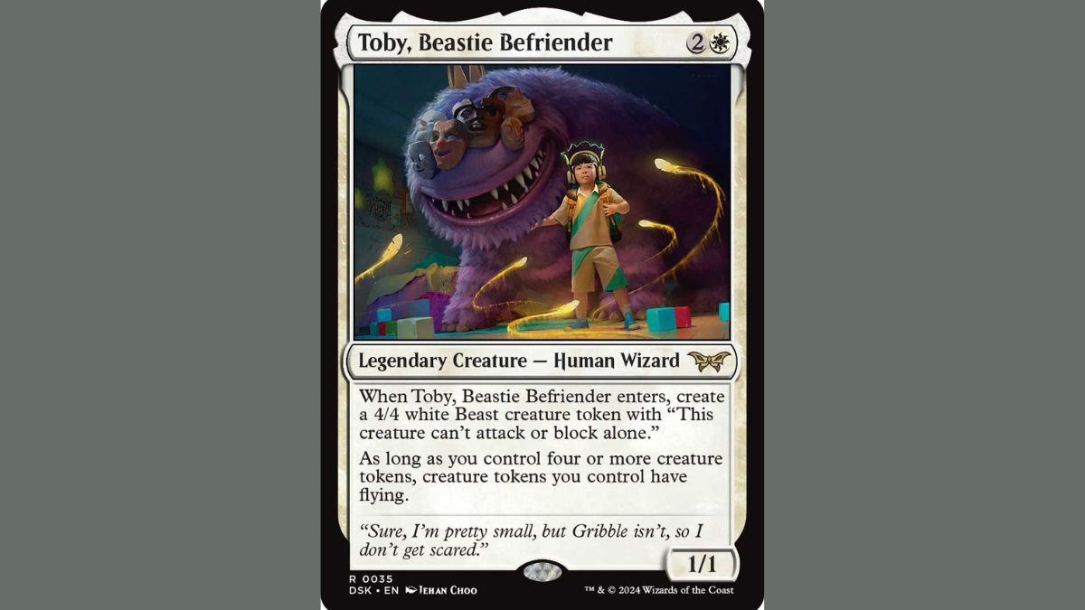 toby beastie befriender mtg duskmourn card