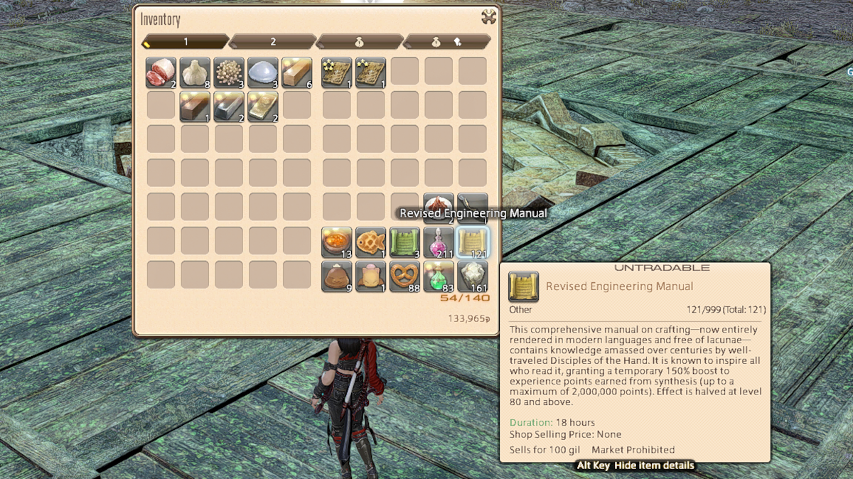 Engineering Manuals in Final Fantasy XIV