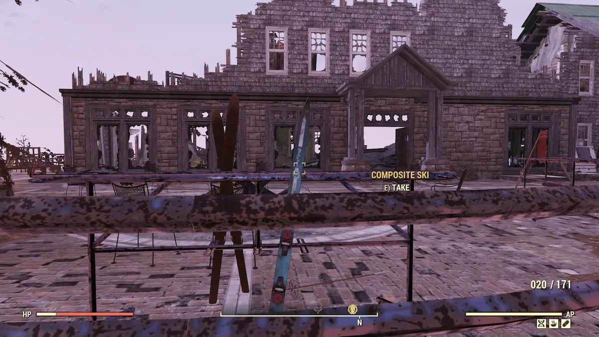 fallout 76 composite ski outside of cabins