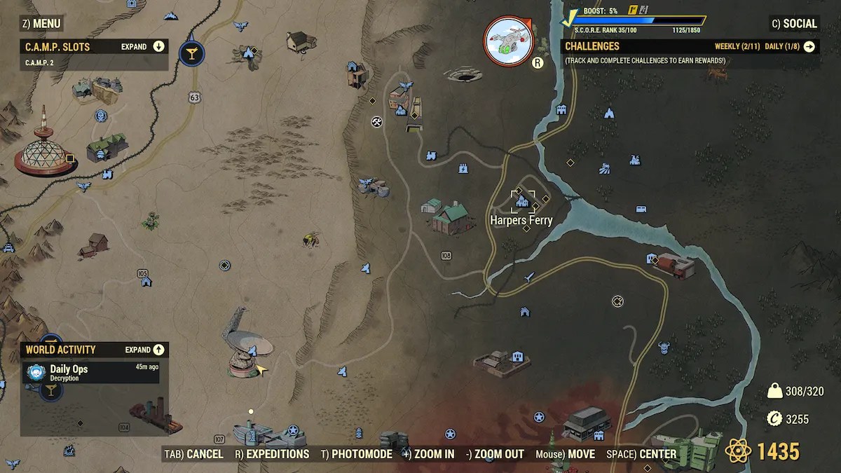 fallout 76 harpers ferry map location