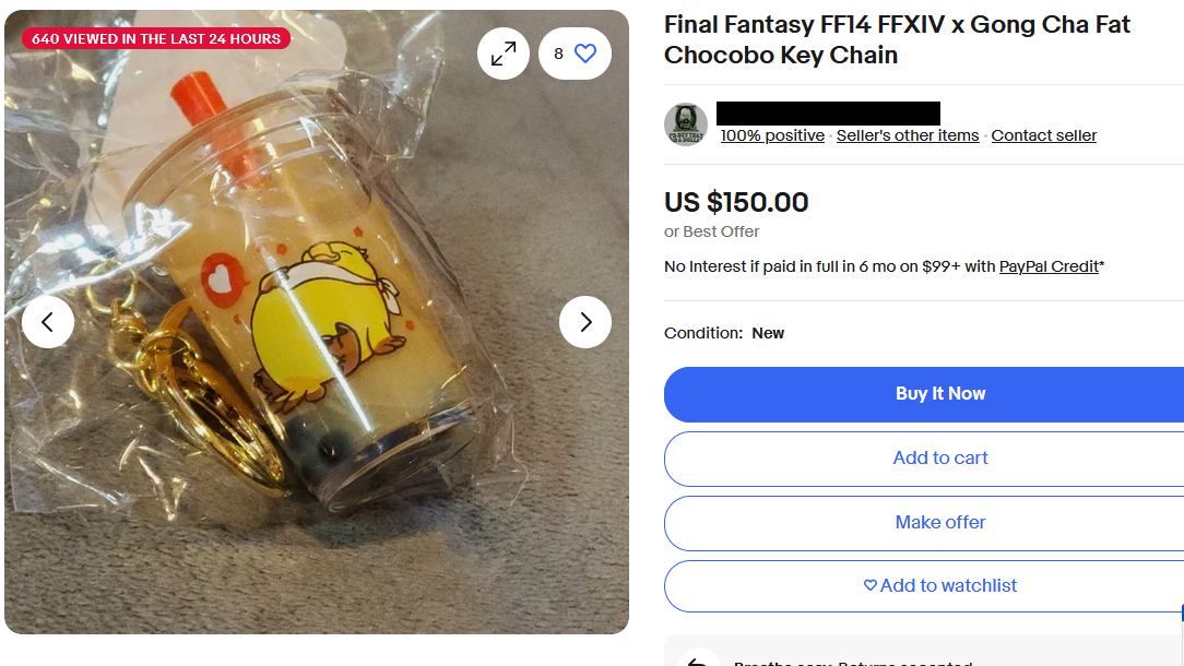 A Fat Chocobo Gong cha keychain available for sale on eBay