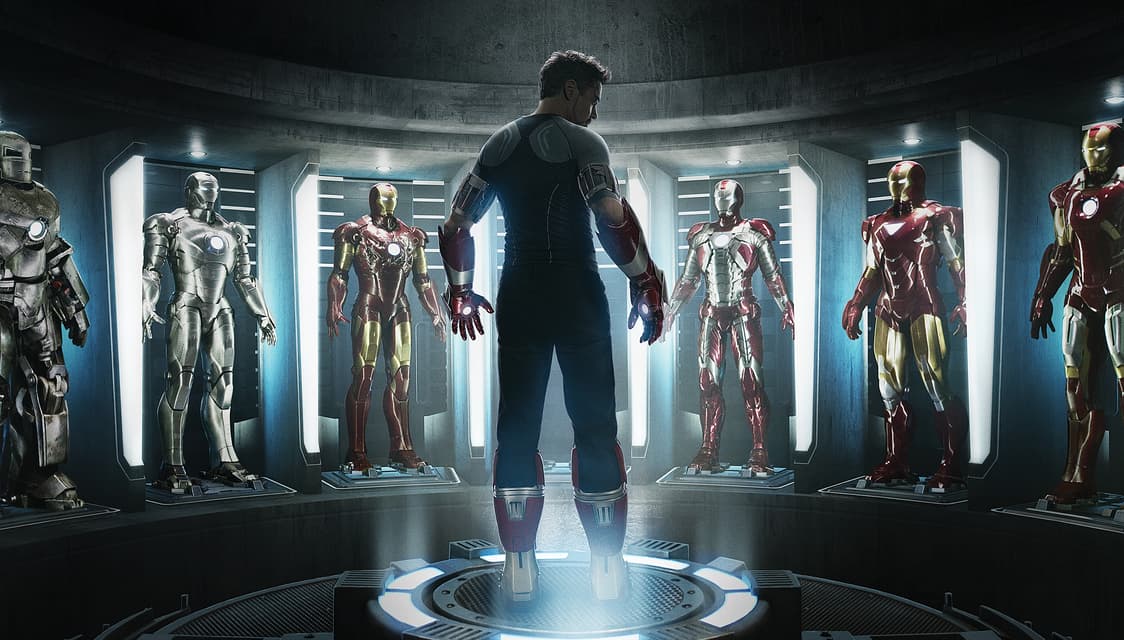 Tony and his Iron Man Suits