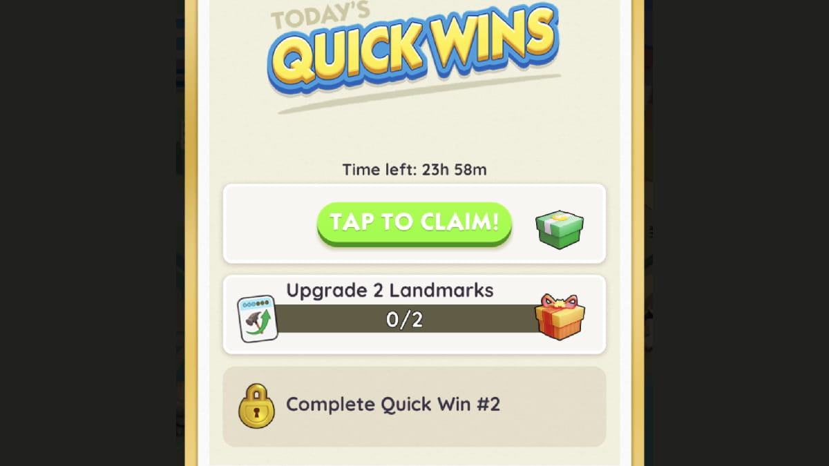 Monopoly GO Quick Wins rewards